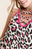 BiBi Leopard Print Caged Neck Knit Camisole