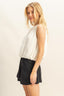 HYFVE Bubble Hem Round Neck Sleeveless Blouse