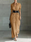 Full Size Button Front Ruched Shirt Maxi Dress Plus Size