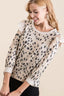 BiBi Dalmatian Print Terry Top with Contrast Band