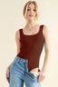 And The Why Ribbed Square Neck Bodysuit