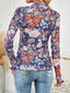 Floral Mock Neck Long Sleeve Top
