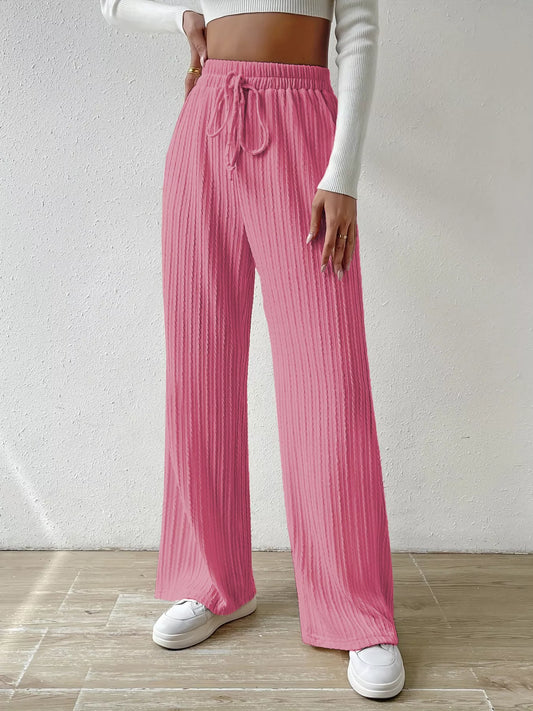 Drawstring Wide Leg Pants