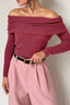 Off-Shoulder Long Sleeve Knit Top