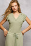 POL V-Neck Short Sleeve Washed T-Shirt with Outseam