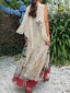 Ruffled Hem Square Neck Maxi Dress