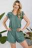 Celeste Full Size Rib Rumper with Flutter Sleeves Plus Size