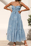 Cutout Printed Sleeveless Midi Cami Dress