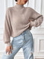 Cozy Knit Turtleneck Dropped Shoulder Sweater
