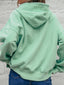 Drawstring Textured Baggy Solid Hoodie