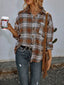 Plaid Button Up Long Sleeve Shacket