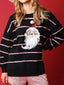 Christmas Santa Striped Long Sleeve Sweatshirt