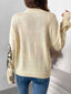 Perfee Mock Neck Dropped Shoulder Long Sleeve Sweater