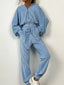 Zip Up Long Sleeve Top and Pants Set