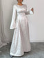 Leopard Lace Up Long Sleeve Maxi Dress