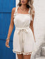 Tie Strap Tassel Hem Romper