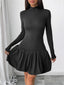 Mock Neck Long Sleeve Bubble Hem Dress