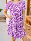 Leopard Print Short Sleeve Casual Dress