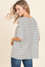 BOMBOM Striped Round Neck T-Shirt