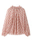 Paisley Print Frill Tie Neck Long Sleeve Blouse