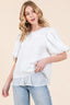 Lime 'N' Chili Floral Textured Puff Sleeve Top