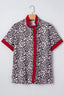 Contrast Frilled V Neck Trimmed Leopard Shirt