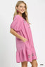Umgee Embroidered Floral Babydoll Dress