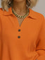 Full Size Textured Knit Decor Button Top Plus Size