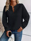 Textured Notched Raglan Sleeve Sweatshirt