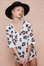 BiBi Leopard Printed V Neck Woven Top with Ruffled