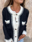 Contrast Trim Button Up Cardigan