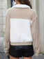 Contrast Zip Up Long Sleeve Jacket