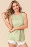 BiBi Popcorn Waffle Open Back Top with Tied Ribbon