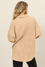HYFVE Waffle-Knit Curved Hem Button Up Shacket