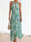 Floral Printed Sleeveless Pleated Dress