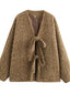 Textured Knit Tie-Front Outerwear