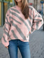 Contrast Round Neck Long Sleeve Sweater