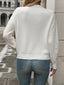 Cable-Knit Round Neck Long Sleeve Sweater
