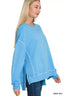 Zenana Full Size French Terry Pigment Dye & Enzyme Washing Pullover Plus Size