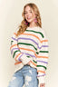 ADORA Fluffy Stripe Casual Sweater Top