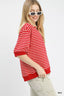 Umgee Striped Short Sleeve Pullover Top