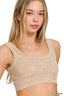 Zenana Washed Ribbed Scoop Neck Seamless Tank Top