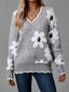 Floral V-Neck Long Sleeve Sweater
