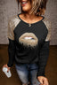 Lip Graphic Sequin Long Sleeve T-Shirt