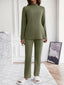 Mock Neck Long Sleeve Top and Pants Set