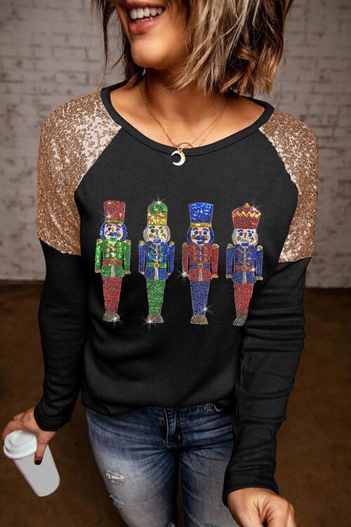 Sequin Nutcracker Long Sleeve Sweatshirt