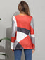 Color Block Round Neck Long Sleeve T-Shirt