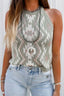 Geometric Round Neck Sweater Vest