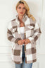 Plaid Button Down Coat with Pockets