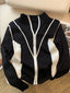 Contrast Zip Up Long Sleeve Cardigan